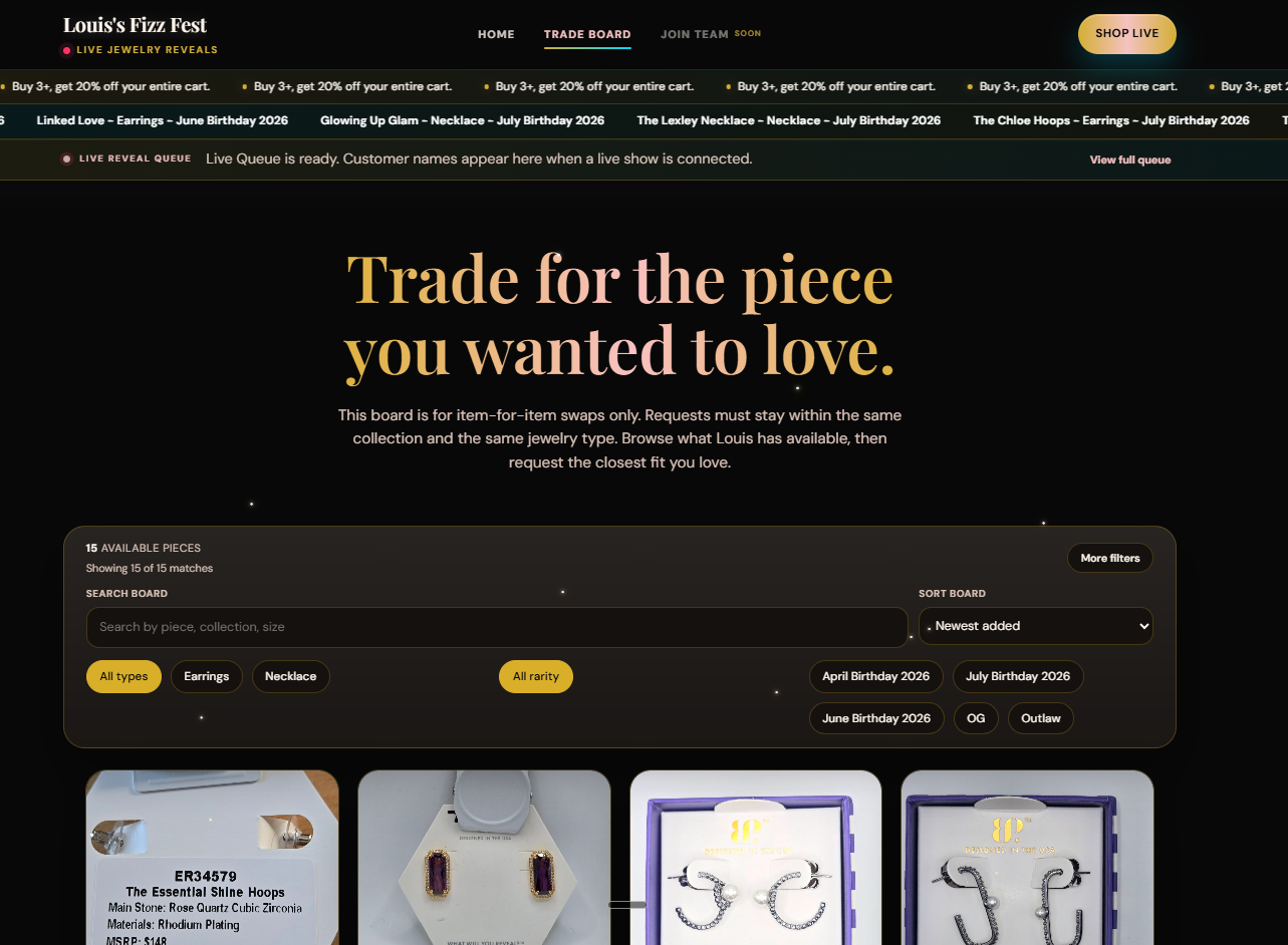 Sparkle Suite customer Dance Floor preview on desktop.
